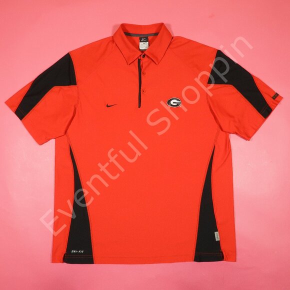 Vintage Y2K Nike Georgia Bulldogs Dri Fit Polo Shirt in Red / Black Size XL - Picture 2 of 8